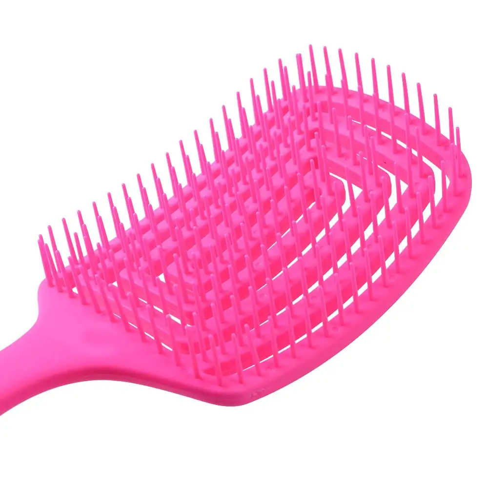 

Portable Hair Brush Scalp Massage Comb Salon Women Rubber Anti-skid Handle Dry Wet Hairdressing Style Tool Hairbrush Health Care