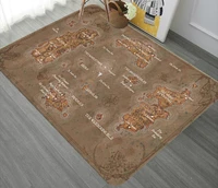 world map pattern carpet square anti skid area floor mat 3d rug non slip mat dining room living room soft bedroom carpet style