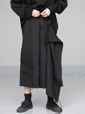 Необычные Поддельные двухкомпонентные брюки-кюлоты Весна 2020 с эластичной