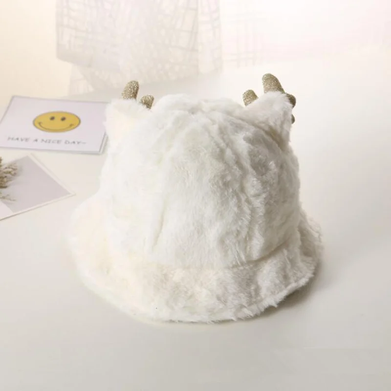 Новые плотные теплые детское ведро Шапки на зиму с рисунком оленя для маленьких