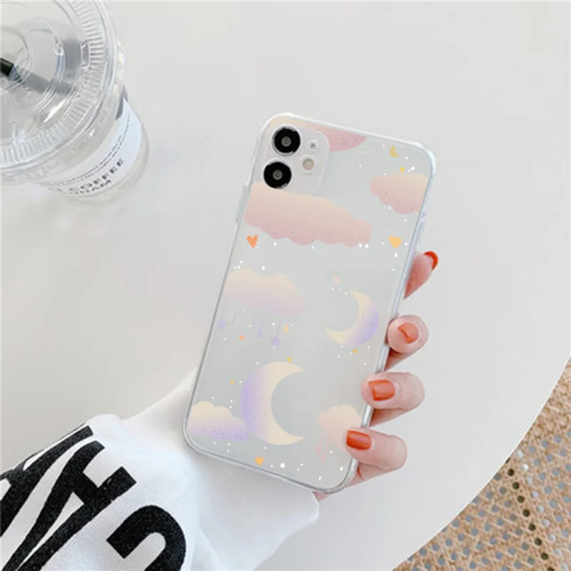 fundas for oneplus nord z 7t 8 9 7 pro 8t 6t 5t transparent white cloud print soft silicone protective phone case back cover free global shipping