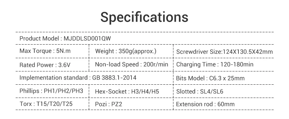 Xiaomi Mijia беспроводная электрическая отвертка перезаряжаемая 2000mAh li-ion 5N. m крутящий момент портативная отвертка с 12 шт. S2 винтовые биты