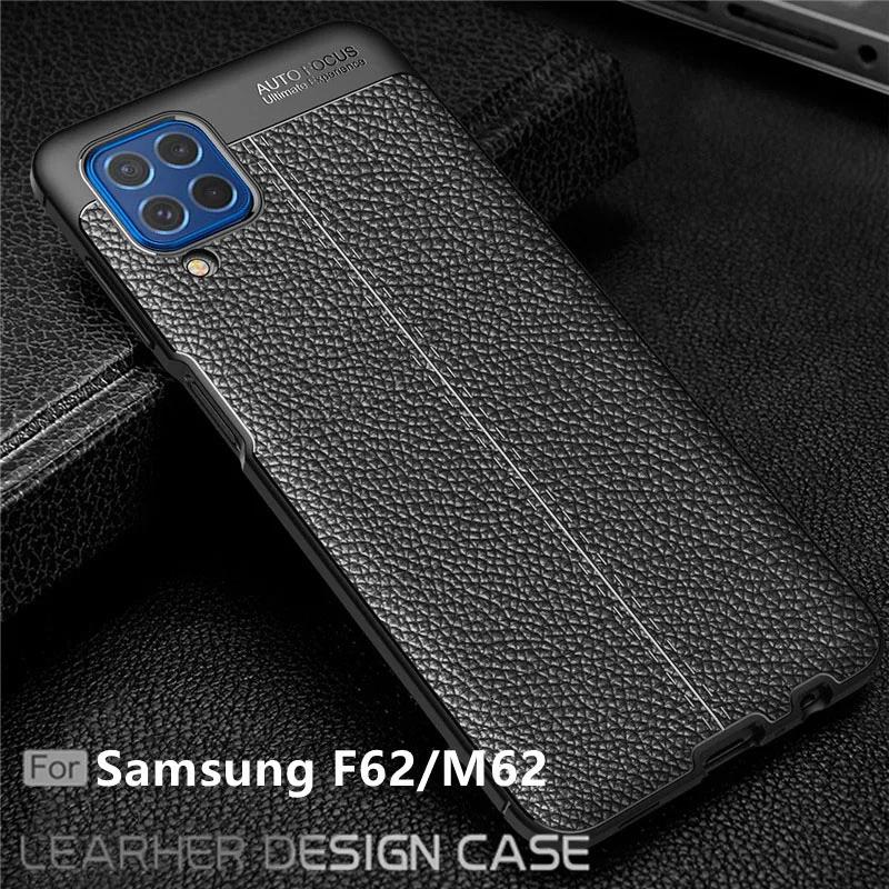 

For Cover Samsung Galaxy M62 Case For Samsung A12 Capas Shockproof Soft Bumper TPU Leather For Fundas Samsung M62 F62 Cover 6.7"
