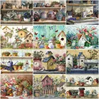 AZQSD Раскраска по номерам дом пейзаж Ручная роспись украшение на стену, живопись маслом по номерам сад Наборы ручной работы уникальный подарок