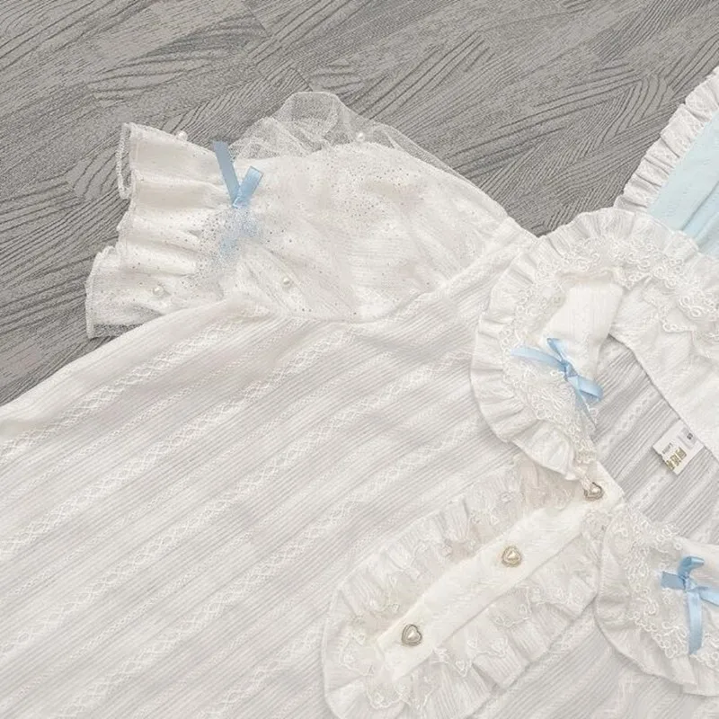 Топ сладкой Лолиты Мягкая Милая рубашка для девочек в викторианском стиле с