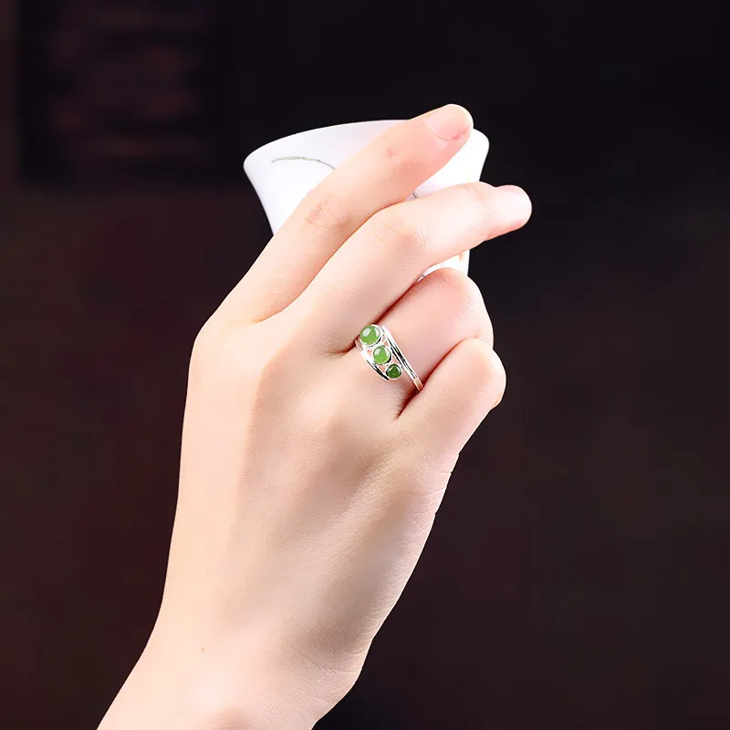 Uglyless как светофор дизайнер агат нефрит яшма кольца для женщин регулируемые 925