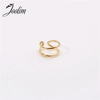 joolim double band ring effortless chic stainless steel rings for women