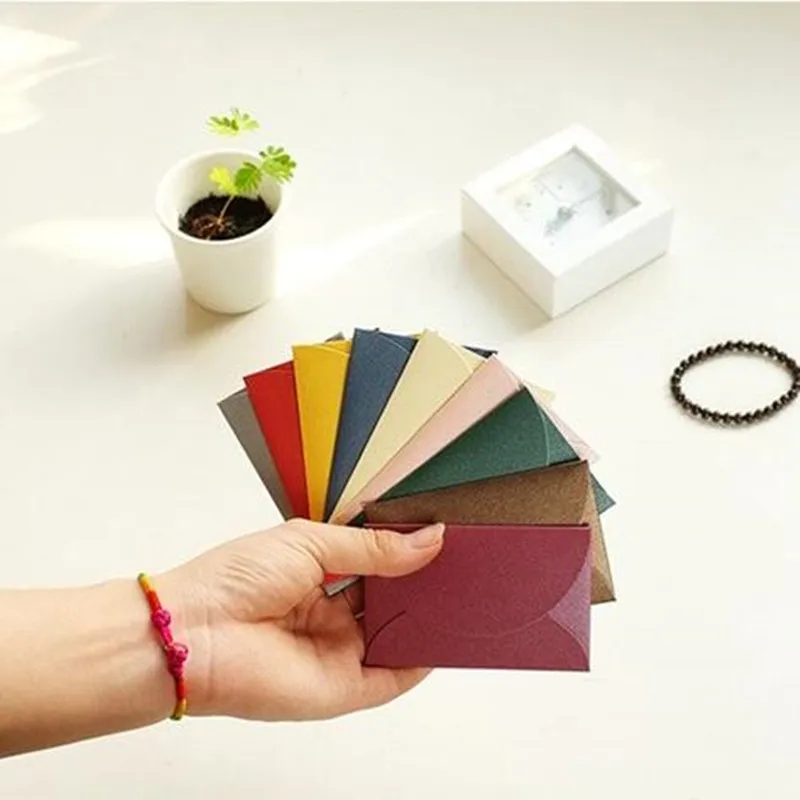 5pieces same design 10 шт./лот, цветные конверты из крафт-бумаги, простая любовь, Ретро Конверт, небольшой бумажный конверт, Sobres Invitacion - Цвет: 5pieces same design