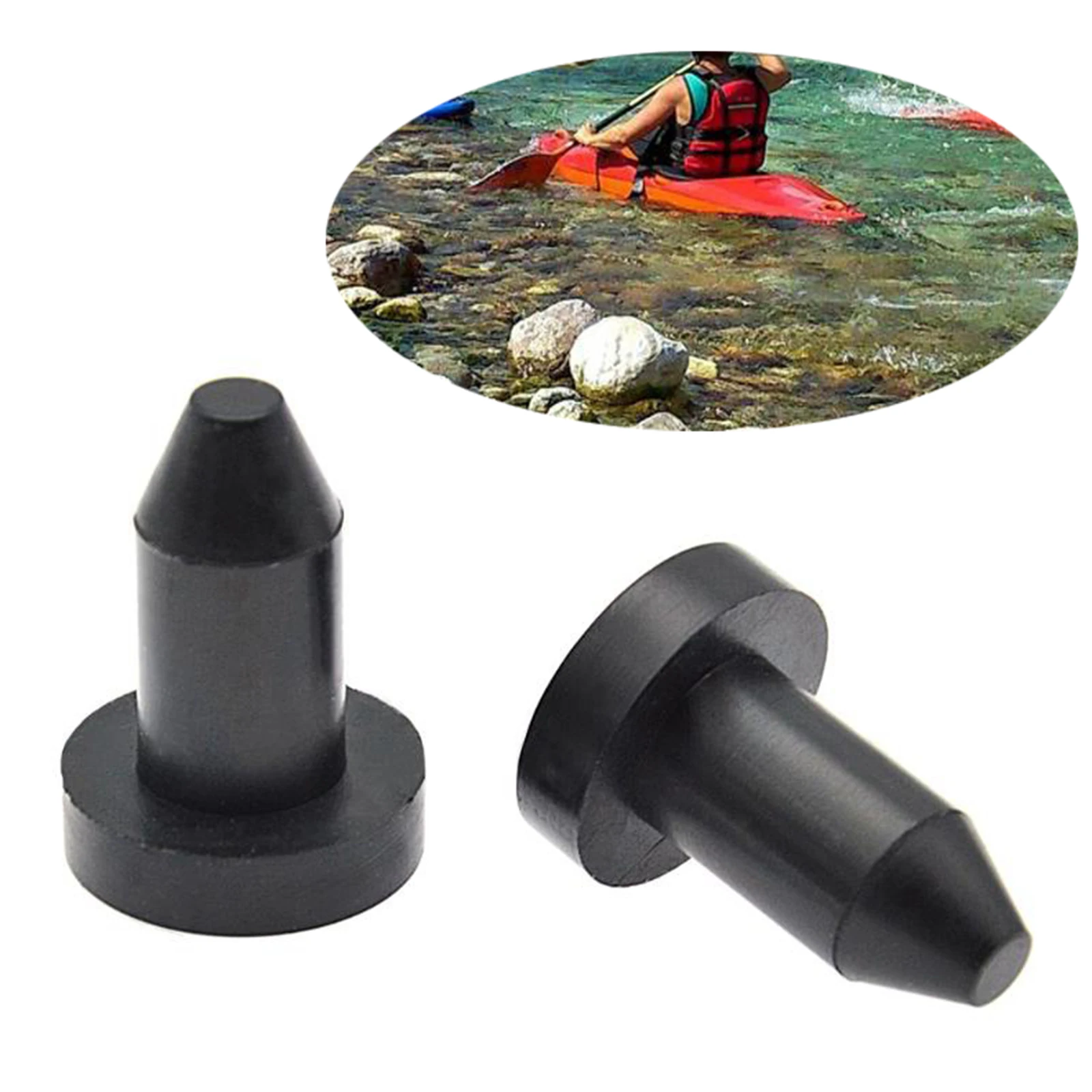 

2Pcs Black Rubber Kayak Marine Boat Scupper Stopper Drain Holes Plugs Rafting Kayaks Accessories Replacement