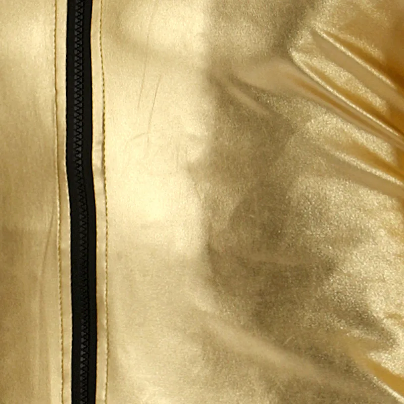 Мужские Блестящие Серебристые куртки на молнии с металлическим покрытием 2022