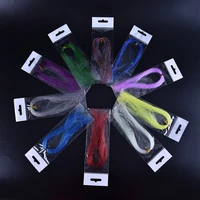 200pcs colorful flat glittering crystal flash tinsel fly fishing lure herl baits fly tying material wholesale