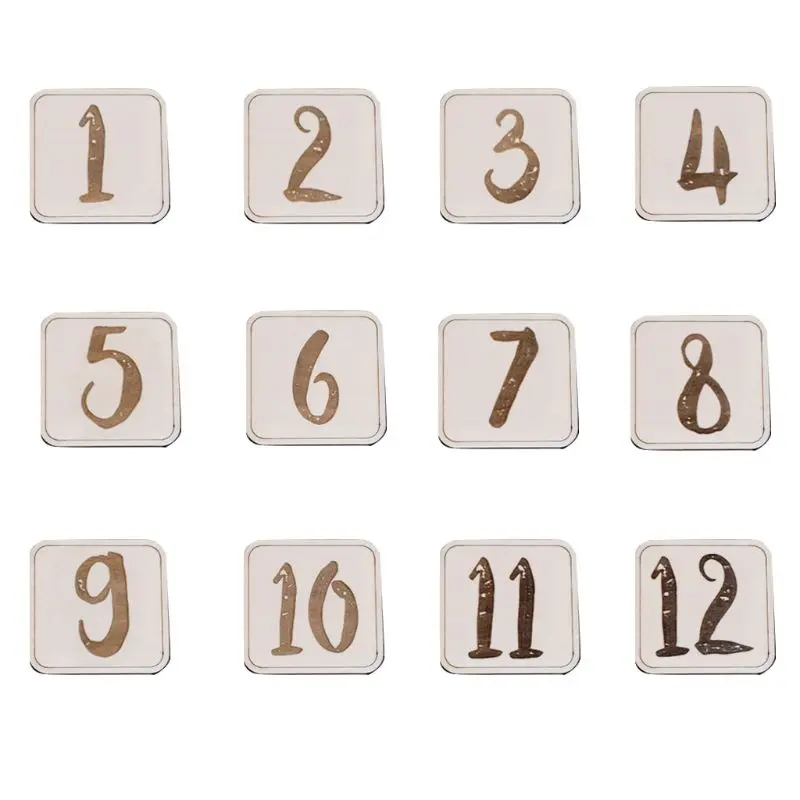 

C5AF Nordic Simple Baby Birth Month Day Cards Birthday Memorial Milestone Wood Card