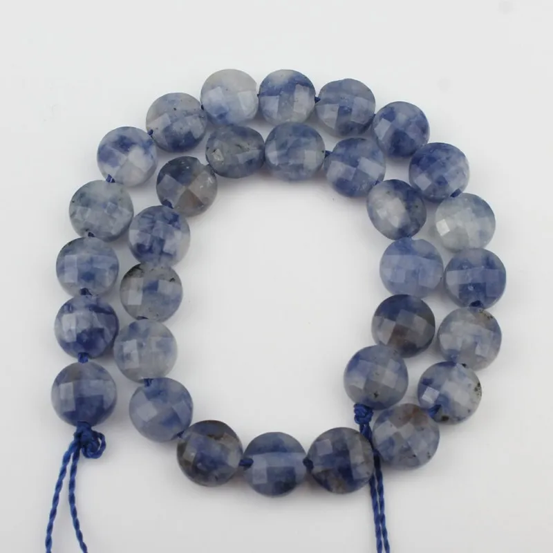 Blue New Sodalite Граненые натуральный тёмно-красный агат, халцедон Аквамарин плоский круглый камень бусины для самостоятельного изготовления ювелирных изделий браслет Цепочки и ожерелья 7,5 ''6x5 мм - Цвет: Blue New Sodalite