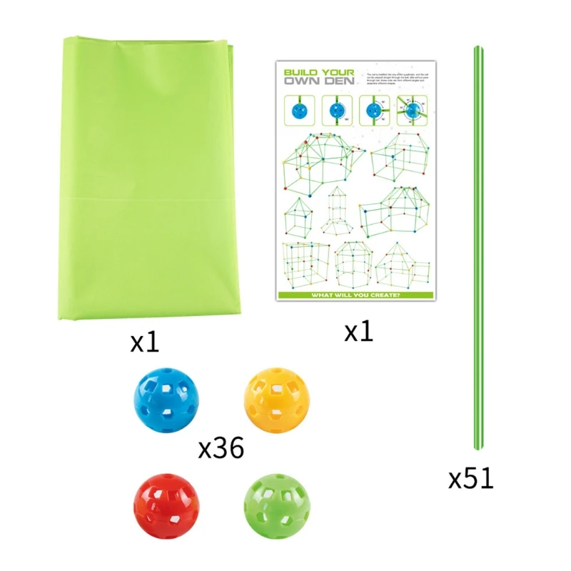 

54DF Creative Fort Toy Boy Girls Toys DIY Building Castles Tunnels Play Tent Rocket Tower Indoor Outdoor Toy