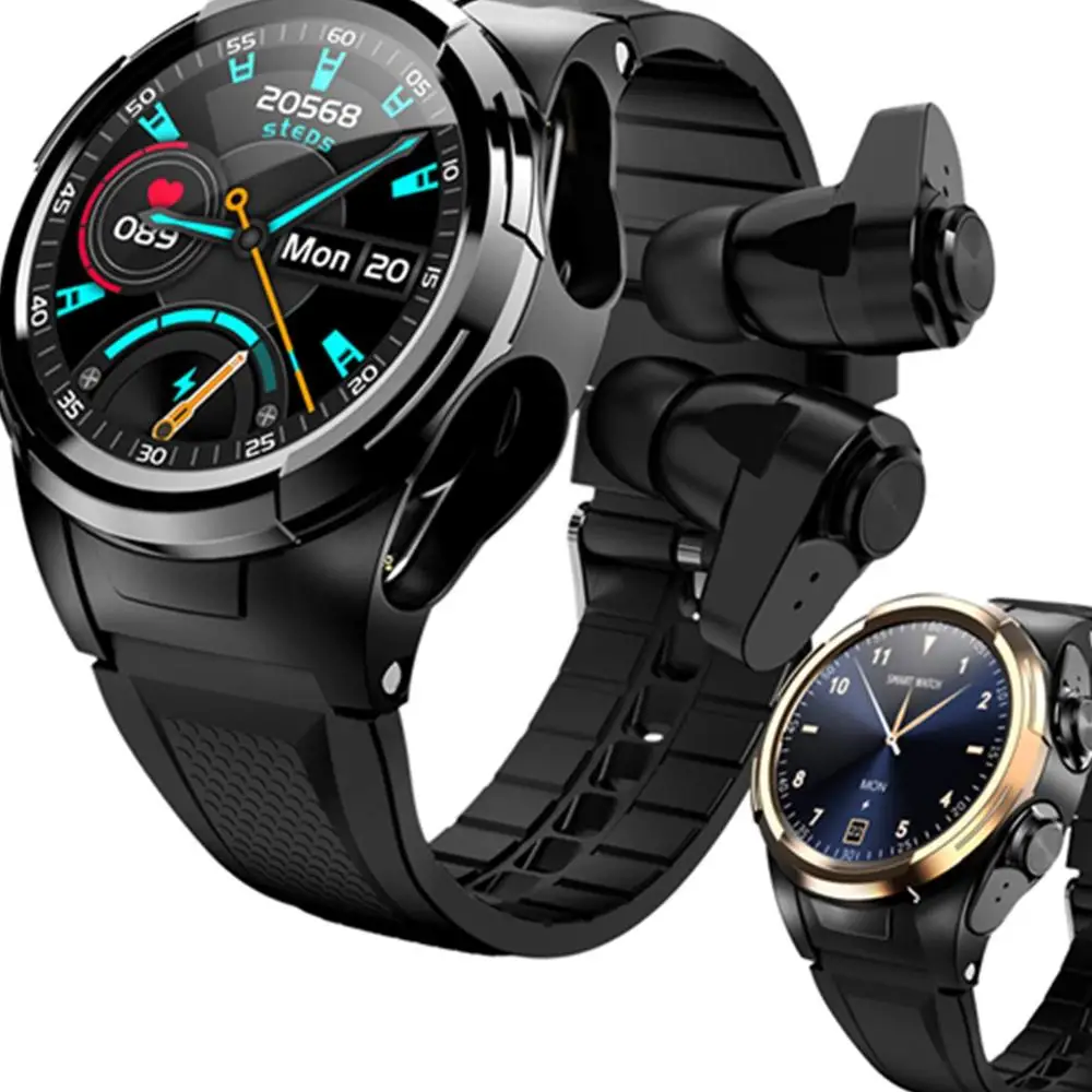 

S201 Smart Watch Men Bluetooth Earphones Body Temperature Thermometer Full Touch Screen Sport Smartwatch Smart S201 Wristband