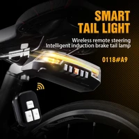 2021 light induced taillights for bicycles 3 controller wireless remote control taillight ipx6 intelligent steering taillight