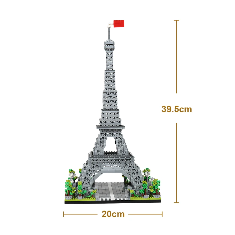 

YZ 069 World Famous Architecture Paris Eiffel Tower DIY 3D Model 3369pcs Mini Diamond Building Blocks Toy for Children no Box