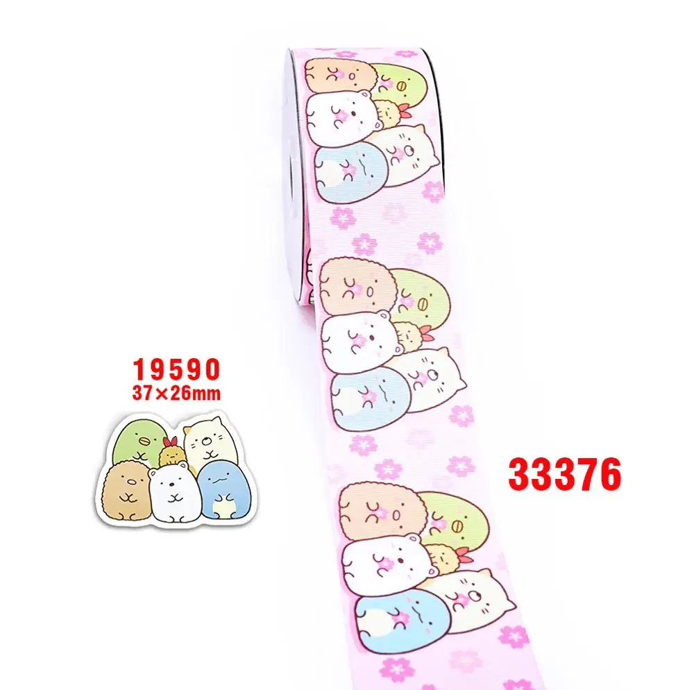 DIY ремесленные принадлежности мультяшный персонаж Печать grosgrain лента атласная 50