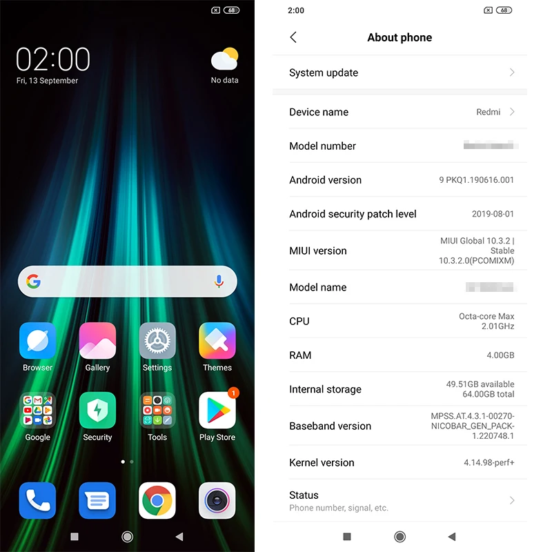 Xiaomi Redmi Note 8T смартфон с восьмиядерным процессором Snapdragon 665 ОЗУ 4 Гб ПЗУ 64 ГБ 48 МП 4000
