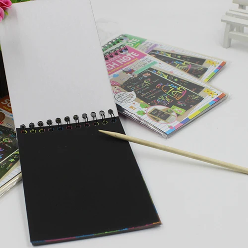 Kids Rainbow Colorful Scratch Art Kit Magic Drawing Painting Paper Notebook Gift | Канцтовары для офиса и дома