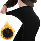 Женские теплые леггинсы ASHEYWR с высокой талией, Суперэластичные бархатные плотные леггинсы, женские облегающие повседневные теплые леггинсы для женщин