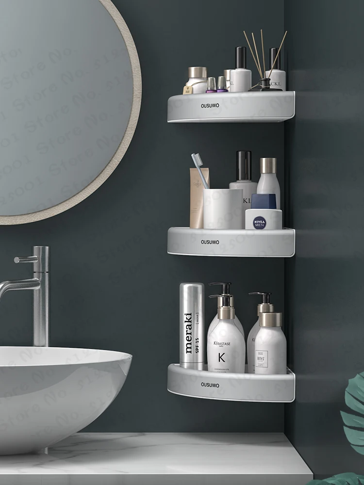 

Wall-Mounted Triangular Storage Rack Toilet Double Detachable Storage Shelves Strong Load-Bearing Household Bathroom Accessories