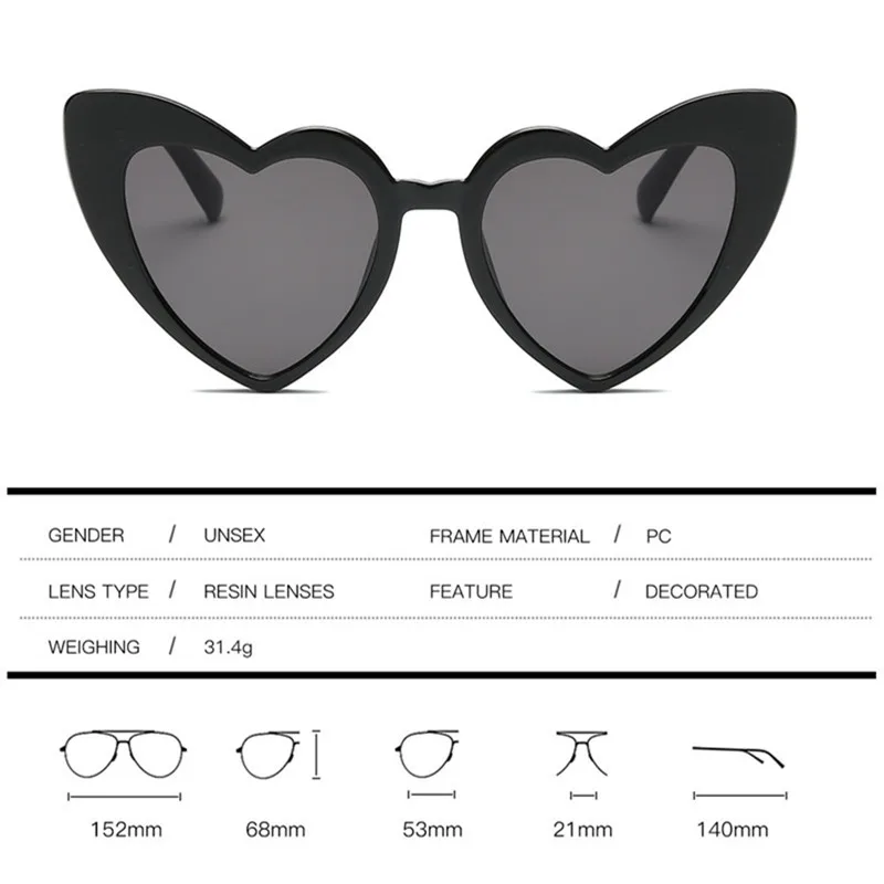 

2021 Fashion Cateye Women Sunglasses New Personalized Heart Sunglasses Women Fashion Brand Design Gafas De Sol De Mujer