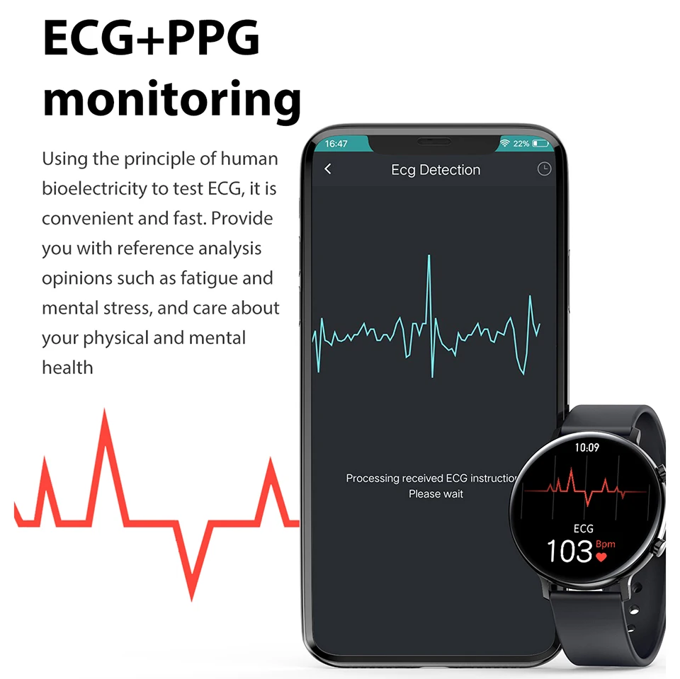 

Smart watch 2020 new Android Bluetooth phone watch women sports activity monitor ECG heart rate man fitness bracelet wear