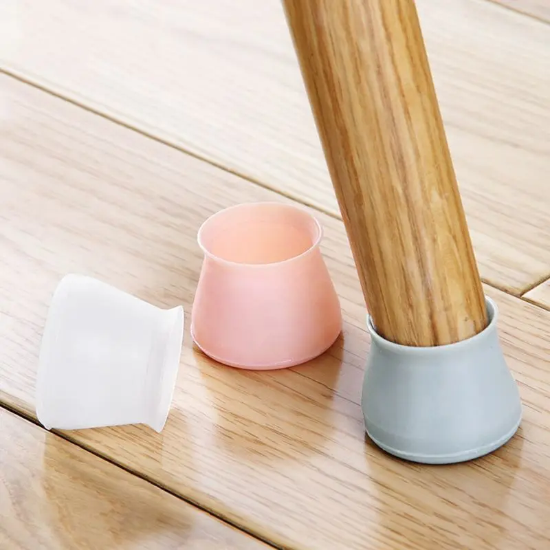 4pcs Chair Table Foot Pad Mat Cover Protector Hard Wood Furniture Floor Protection Silicone Mute Non Slip Universal Home Bar Use | Мебель