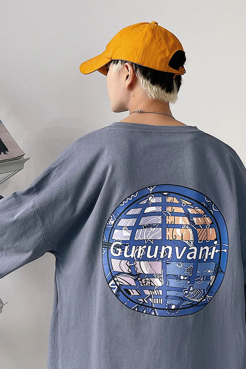 

2021 Summer New Ins Short-Sleeved T-shirt Men's Korean-Style round Neck Hong Kong Style Simple Letter Print Top Casual