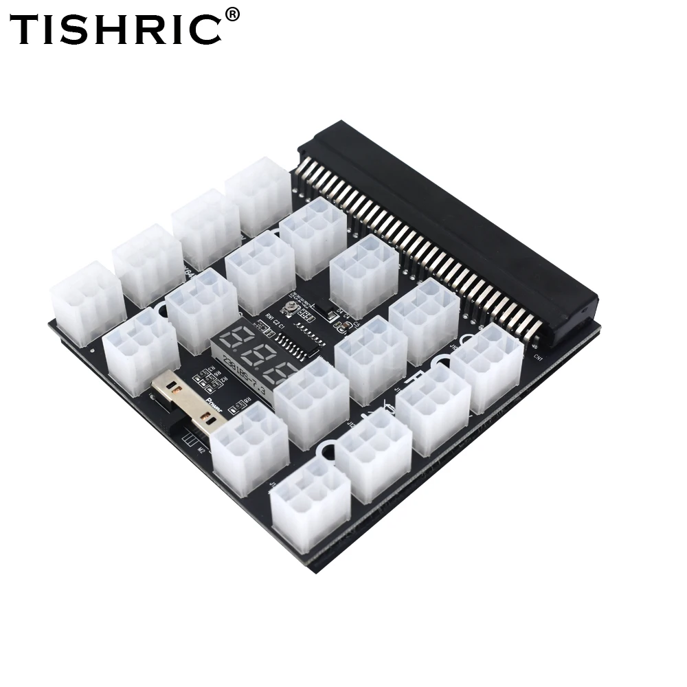 

TISHRIC 12/17*6pin Power Breakout Board HP Server Power Conversion Board GPU PSU Power Module Server Conversion Card for Mining