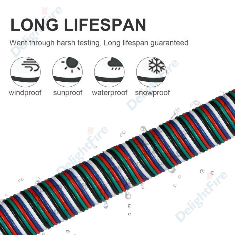 

UL2468 5roll RGBW LED Ribbon Cable 100m 5pin 22AWG Extension Connectors Wire For SMD 5050 RGBW LED Strip Cabinet Lights Car