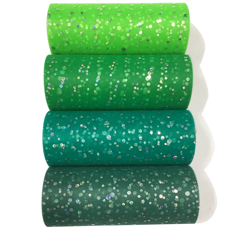 Тюль с блестками сетчатая кружевная ткань 15 см * 22 м Блестящий тюль в рулоне для