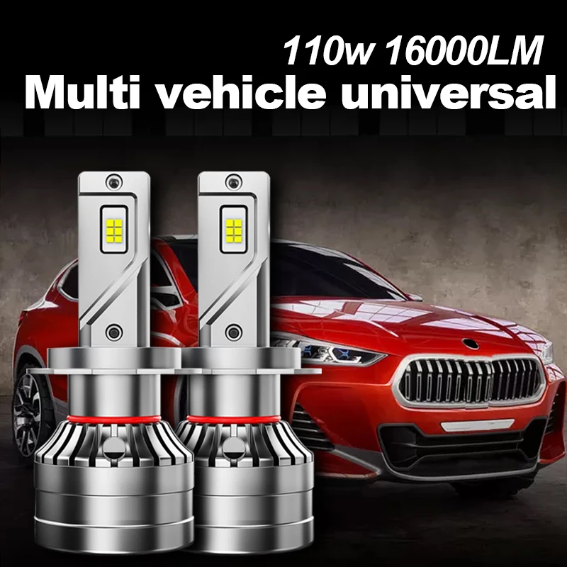 

H4 LED H7 H11 H8 HB4 H1 H3 9005 HB3 9006 HB4 9012 H9 Car Headlight Bulbs 110W 16000LM Car Accessories 6000K White Led Fog Light