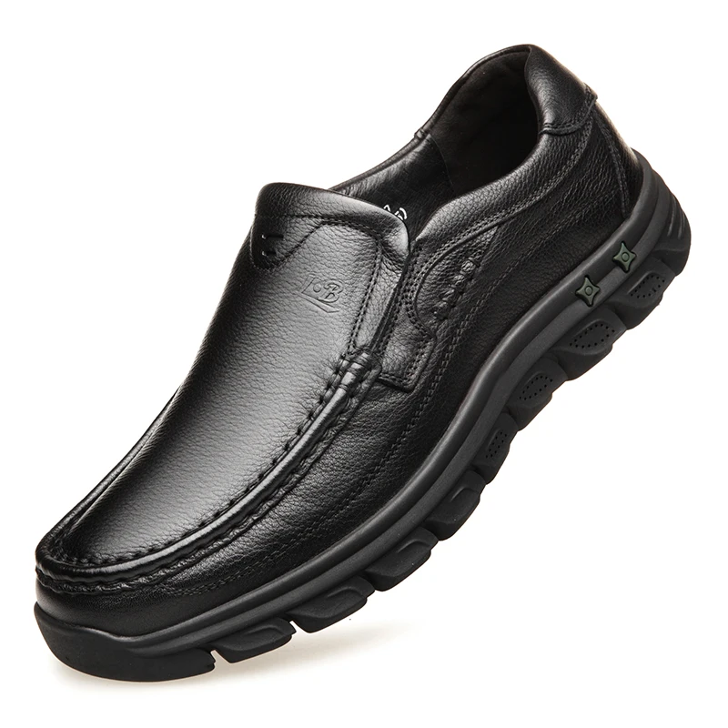 2019 новые домашние тапочки из натуральной кожи Для мужчин удобная обувь Лоферы