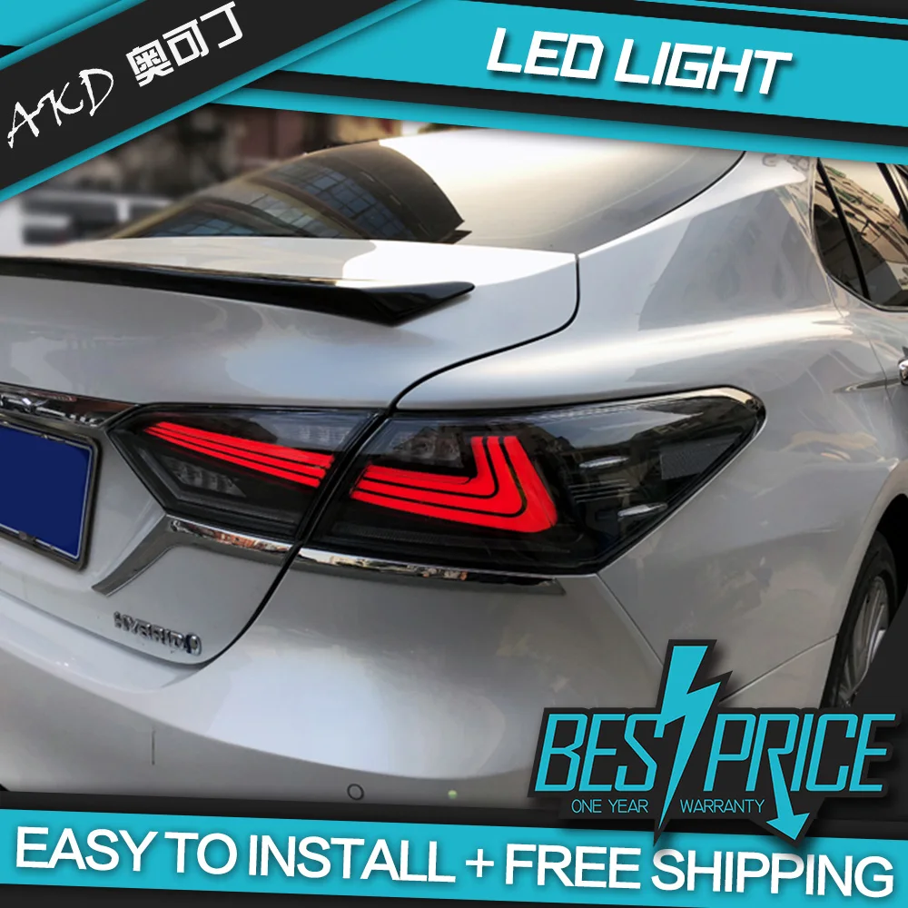 

4pcs AKD Car Styling for 2018 Camry Taillights Camry LED Tail Lamp Rear Lamp DRL+Dynamic Turn Signal+Brake+Reverse taillight