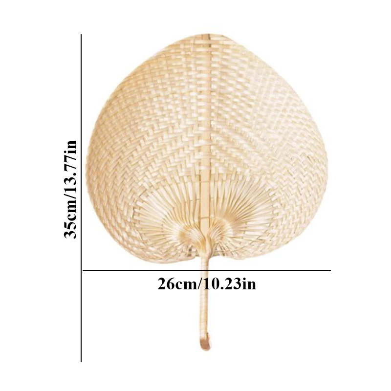 

Fashion Palm Leaves Fans New Hand Made Fan Leaf Braided Summer Cool Beige Air Fan Bamboo Straw Fan Convenient Home Supplies