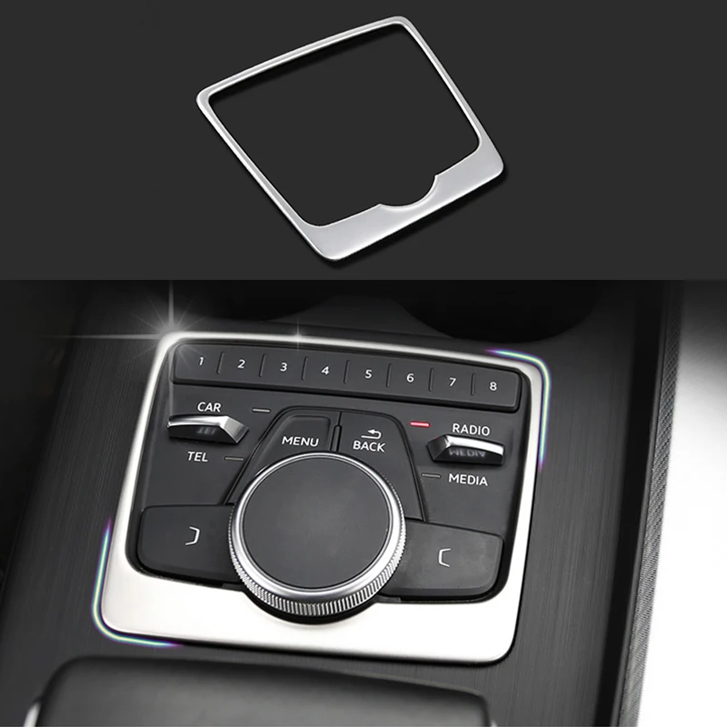 

Car Accessories Stainless Steel Center Multi-media Buttons Frame Cover Trim For Audi A4 B9 17-18 & A5 2018