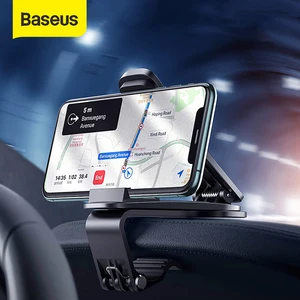 baseus car phone holder for phone adjustable clip metal car dashboard holder stand for iphone samsung mobile phone holder free global shipping