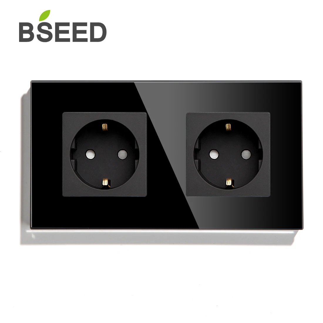 Painel de Vidro de Cristal Dobro do Soquete de Parede do Padrão da ue de Bseed com Monitoração de Wifi v do Soquete Branco Monitoração de Wifi 157mm16a 110 V-250 com