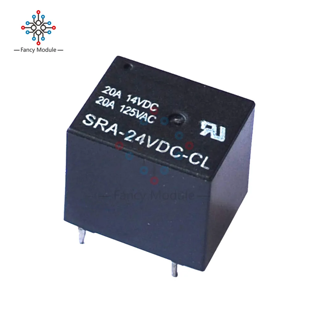 5 В, 12 В, 24 В постоянного тока, 20A DC Мощность реле SRA-05VDC-CL SRA-12VDC-CL SRA-24VDC-CL 5Pin PCB Тип для Arduino