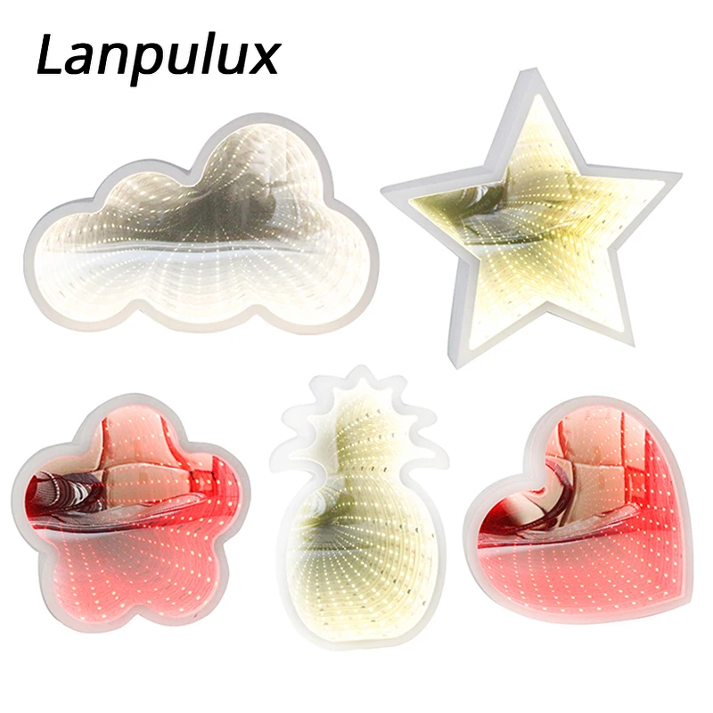 Lanpulux крутые светодиодные туннельные лампы в форме сердца звезды облака