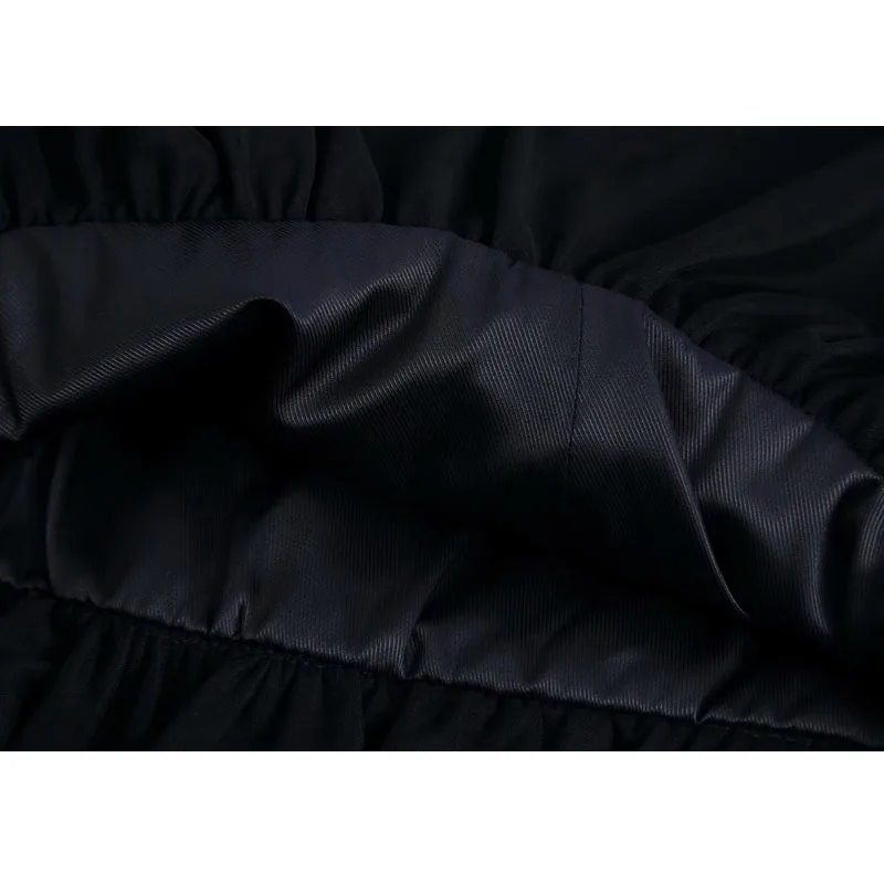 

Qeils Women 2021 Chic Fashion Pleated Velvet Asymmetrical Mini Skirt Vintage High Waist BacK Zipper Female Skirts Mujer