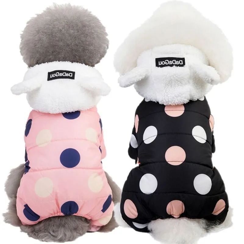 Зимняя водонепроницаемая одежда для маленьких собак теплый флисовый комбинезон