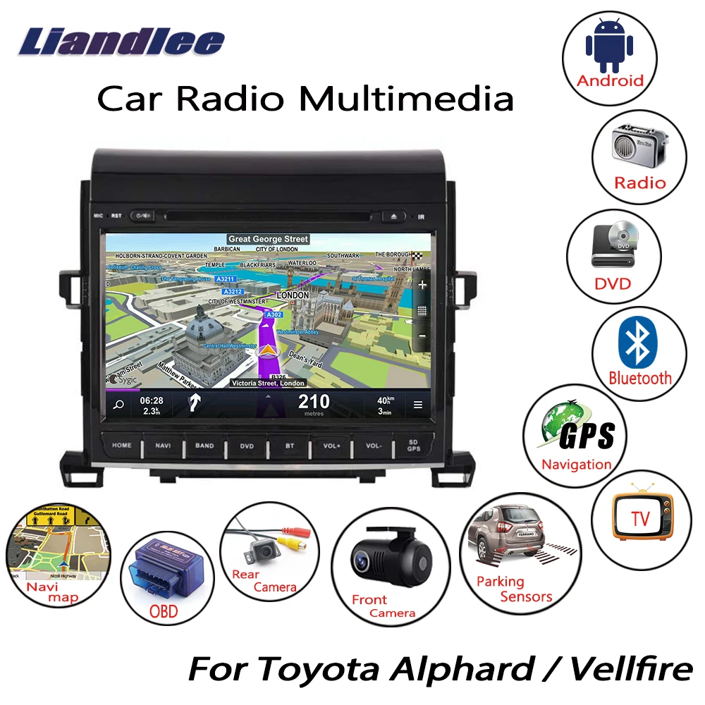 Liandlee для Toyota Alphard / Vellfire 2008 ~ 2014 Android Автомагнитола CD DVD плеер GPS навигация карты