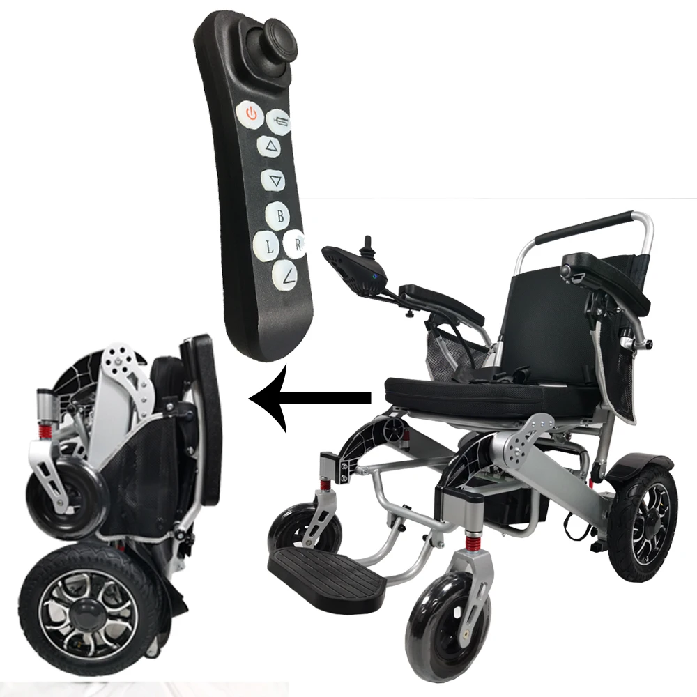 Новый дизайн складная инвалидная коляска с дистанционным управлением