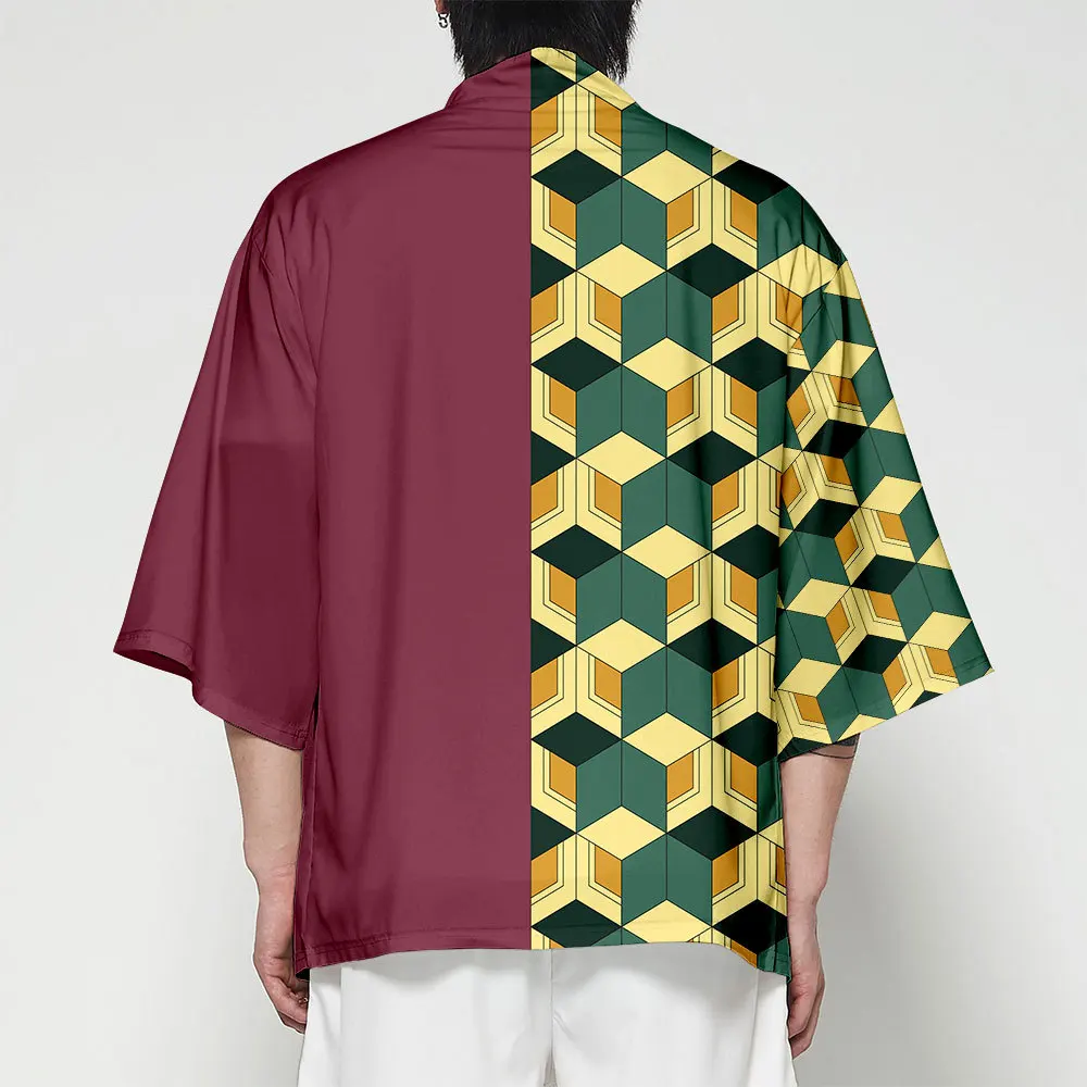 Кимоно кардиган Для мужчин летняя уличная костюм самурая кимоно с рукавами