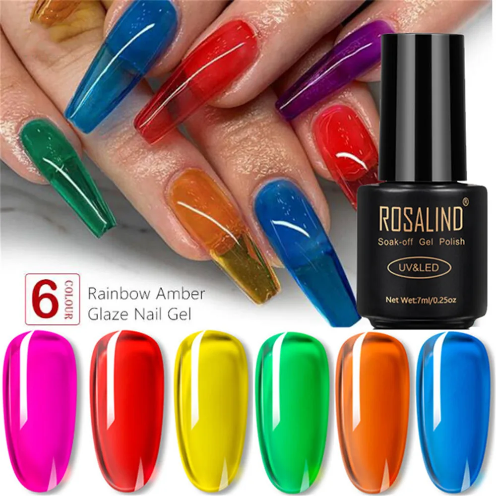 7 мл прозрачный желе УФ гель для ногтей! Полупостоянная Стекло Карамельный цвет