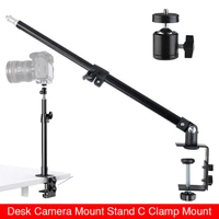 desk mount stand overhead stand tabletop c clamp mounting adjustable table stand aluminum for dslr camera light video tripod