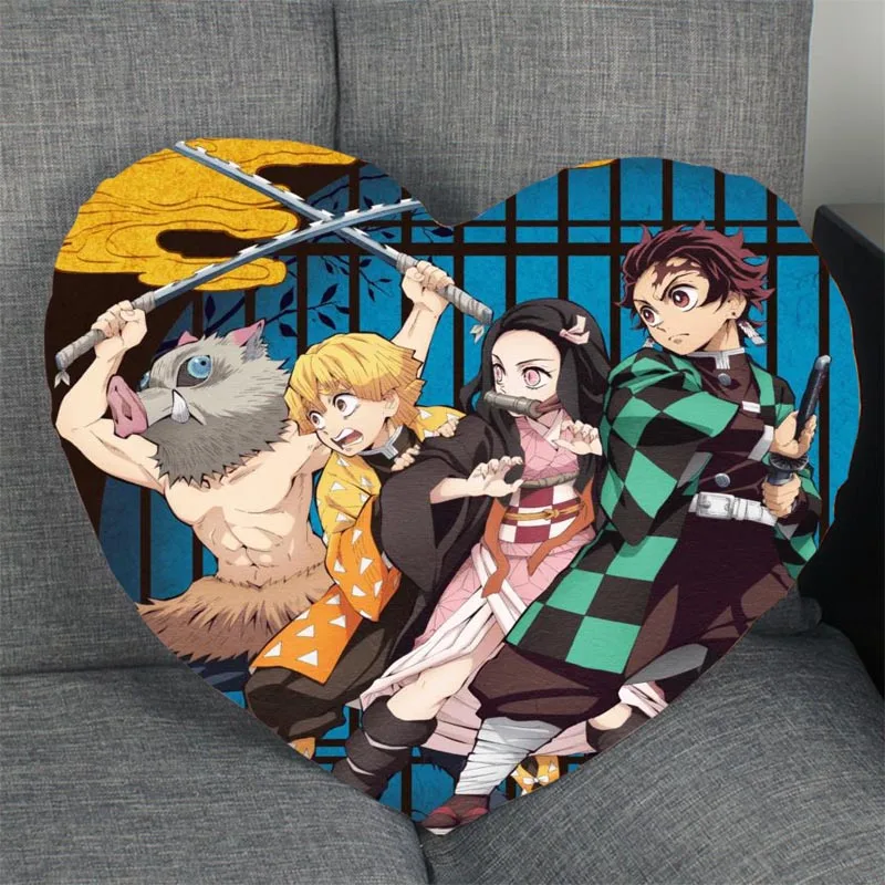 Изготовленный На Заказ Kimetsu без Yaiba наволочка с аниме сердцем Форма Подушка на